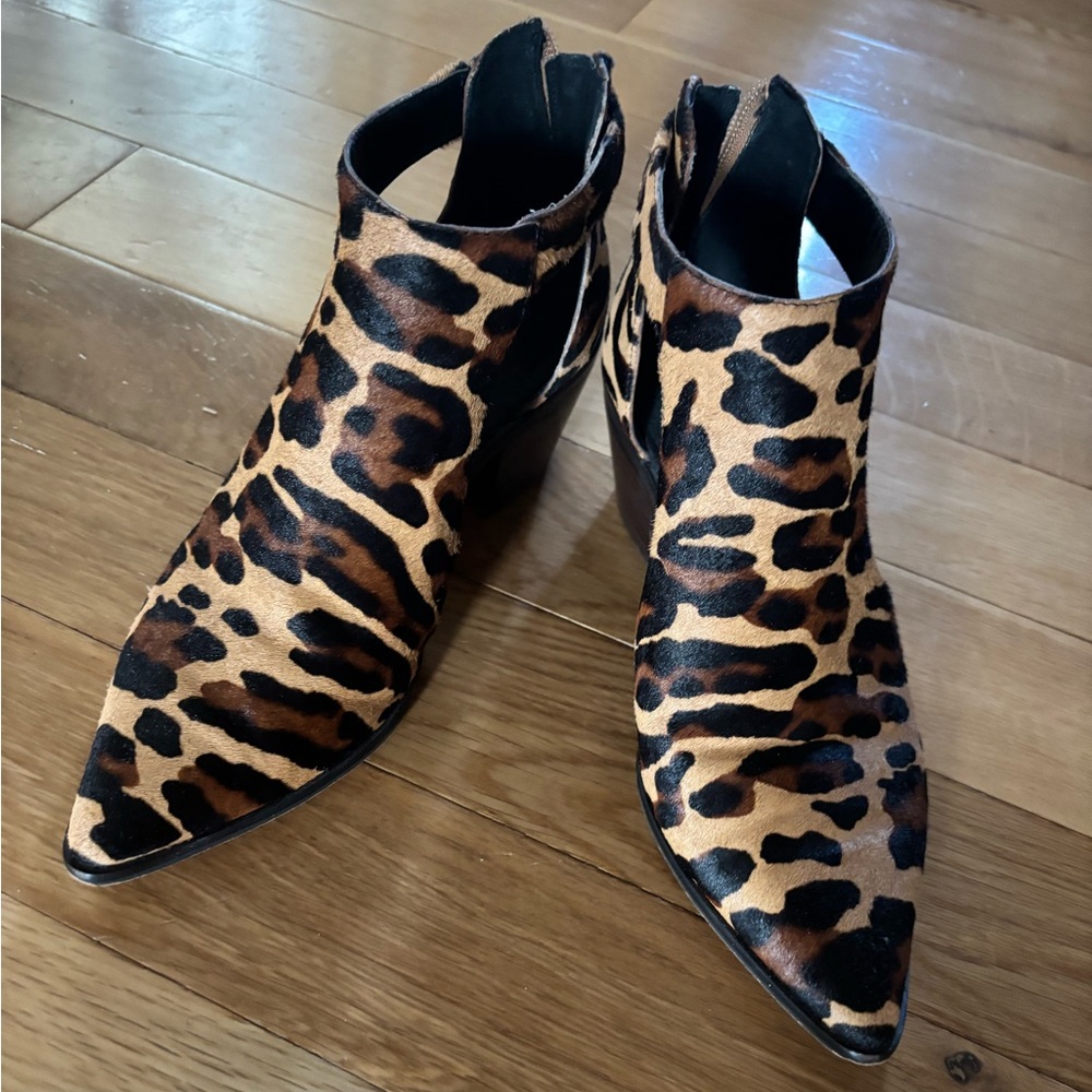 Sole Society Leopard Print Ankle Boots